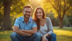 Romantisches Date in einem ruhigen Park in Algerien