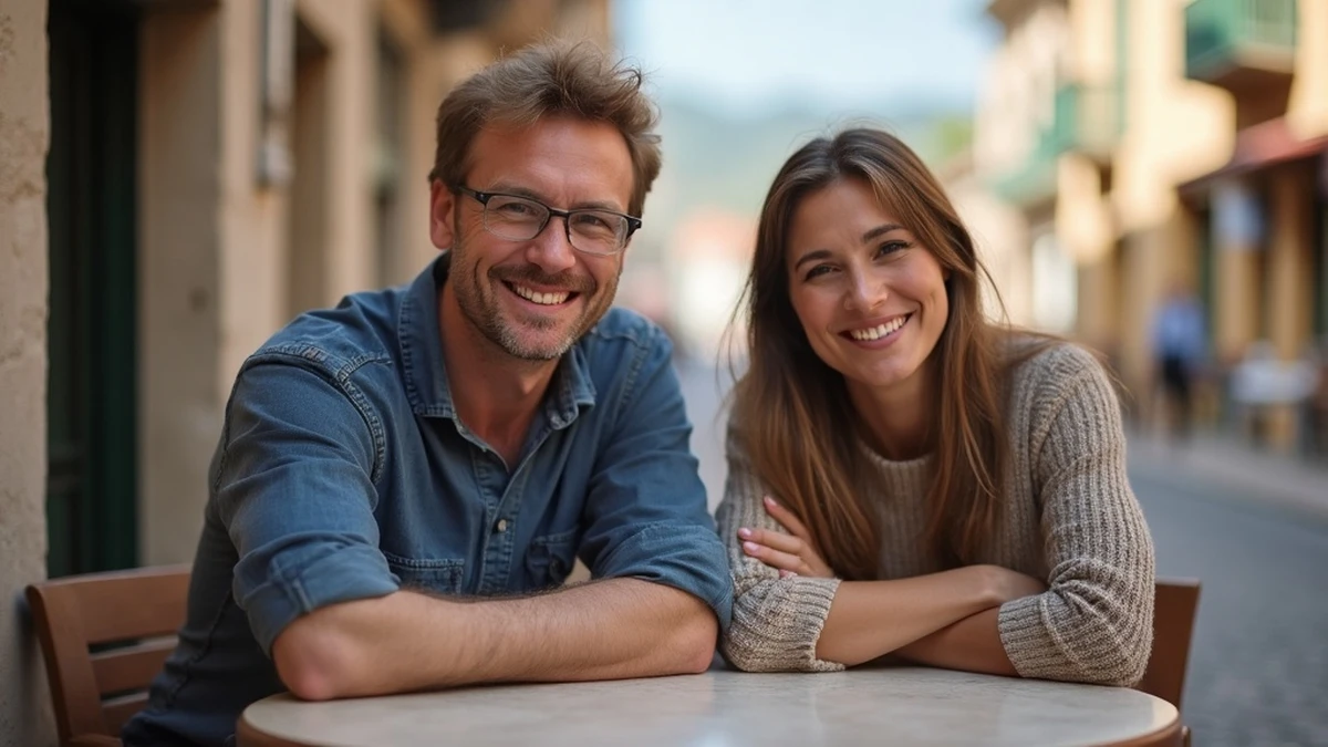 Zwei Singles aus verschiedenen Ländern genießen einen Kaffee in Andorra