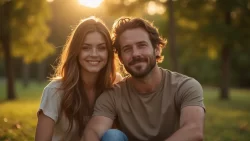 Romantisches Date in einem ruhigen Park in Argentinien