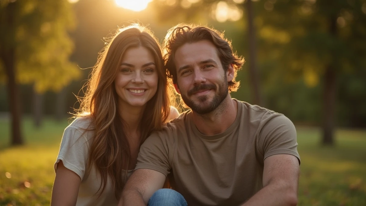Romantisches Date in einem ruhigen Park in Argentinien