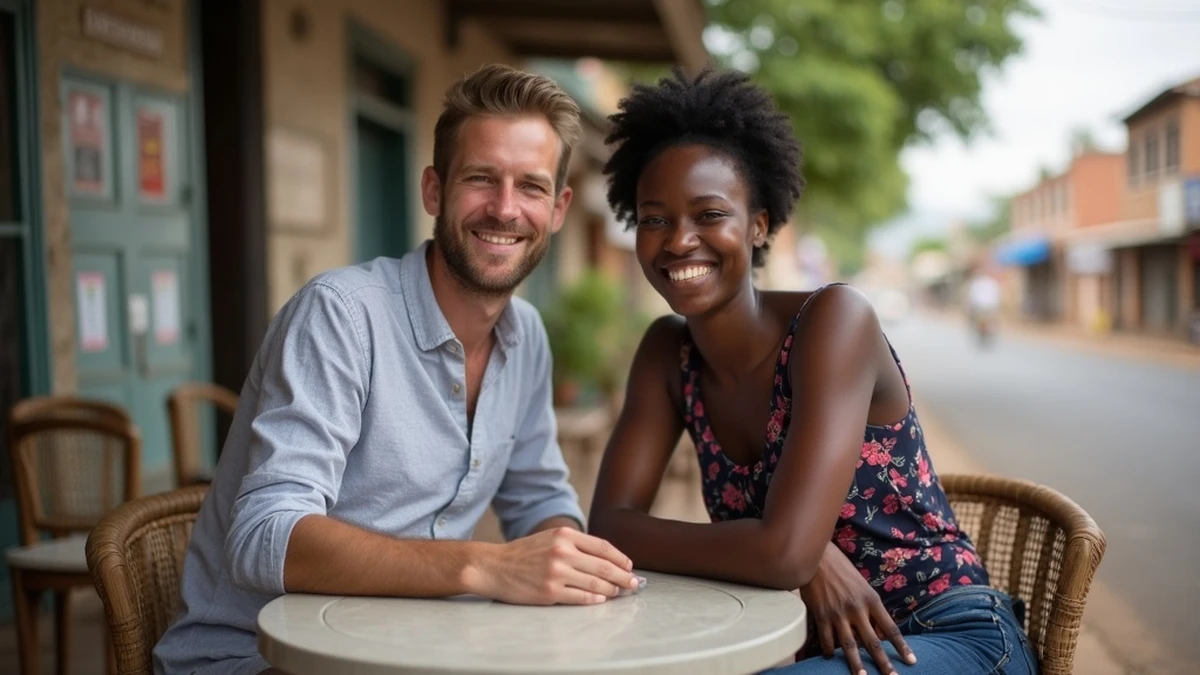 Zwei Singles aus verschiedenen Ländern genießen einen Kaffee in Burundi