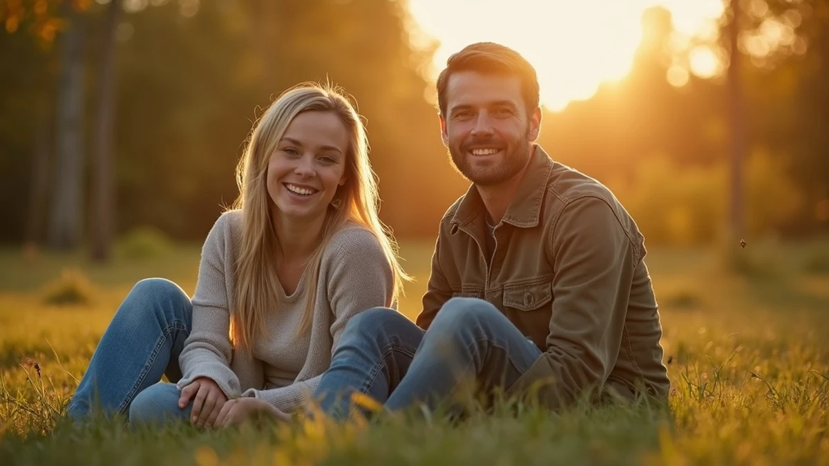 Romantisches Date in einem ruhigen Park in Estland