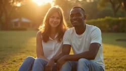 Romantisches Date in einem ruhigen Park in Gambia