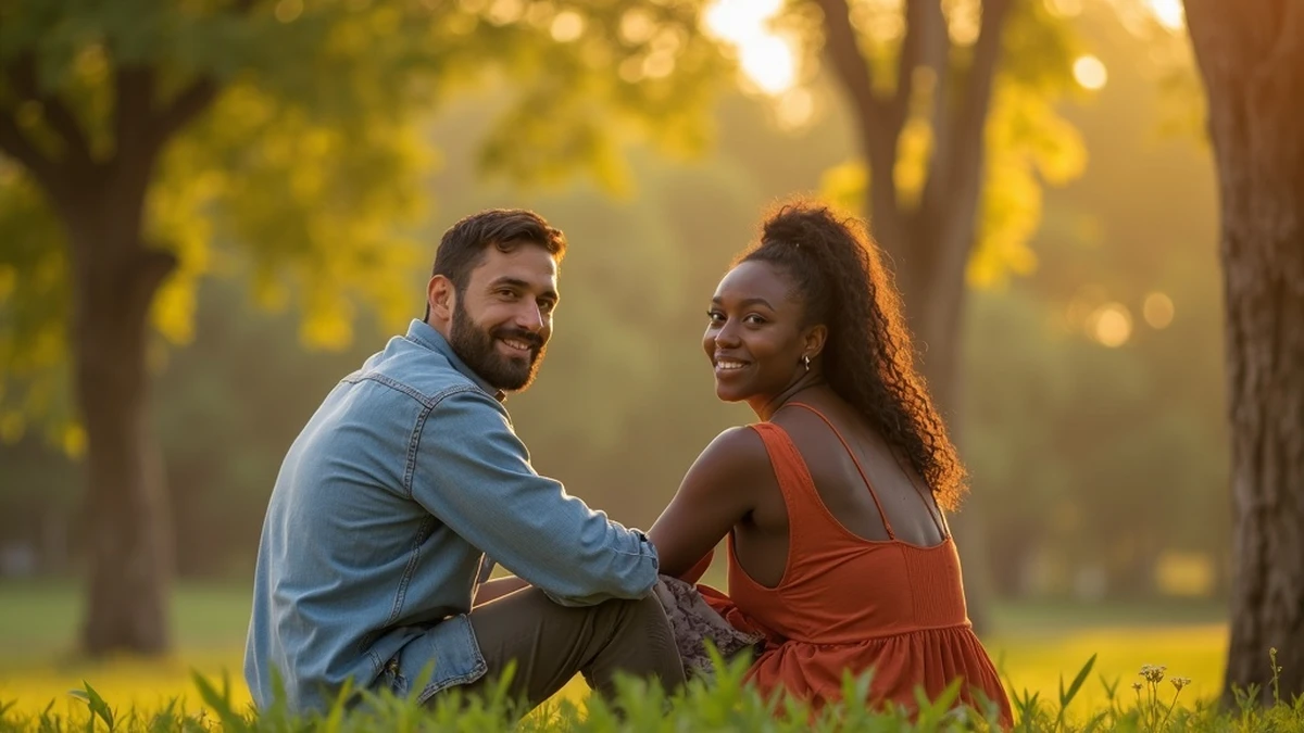 Romantisches Date in einem ruhigen Park in Ghana