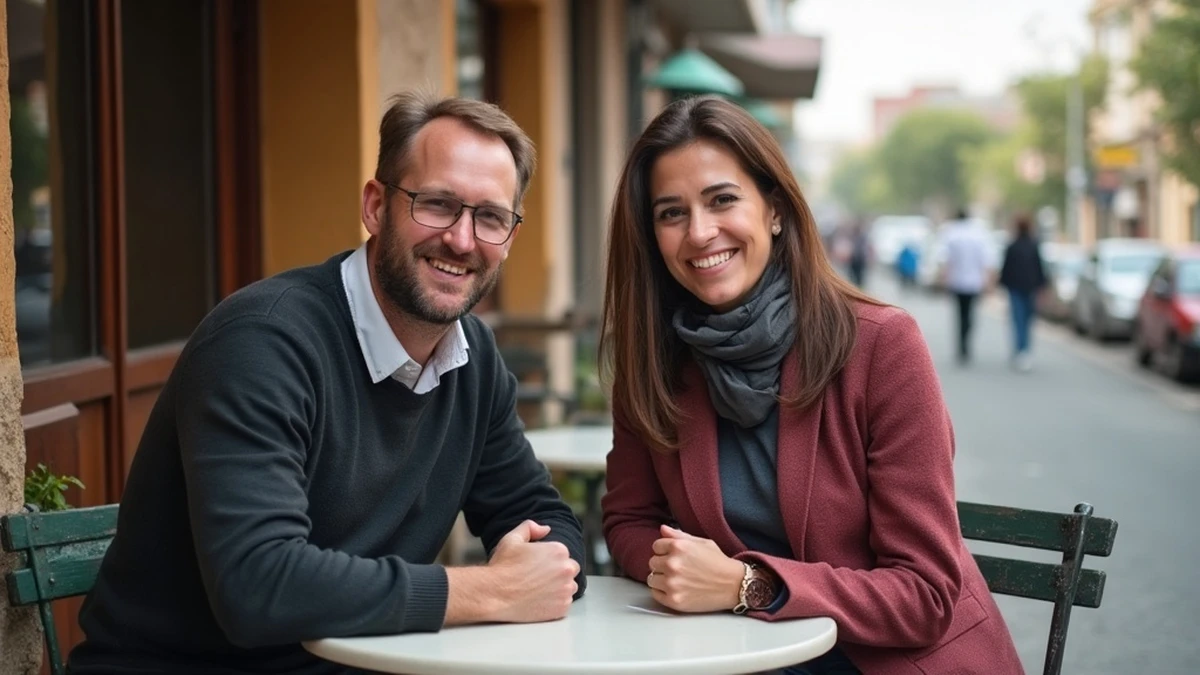 Zwei Singles aus verschiedenen Ländern genießen einen Kaffee in Jemen