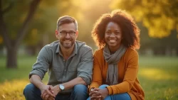 Romantisches Date in einem ruhigen Park in Kamerun