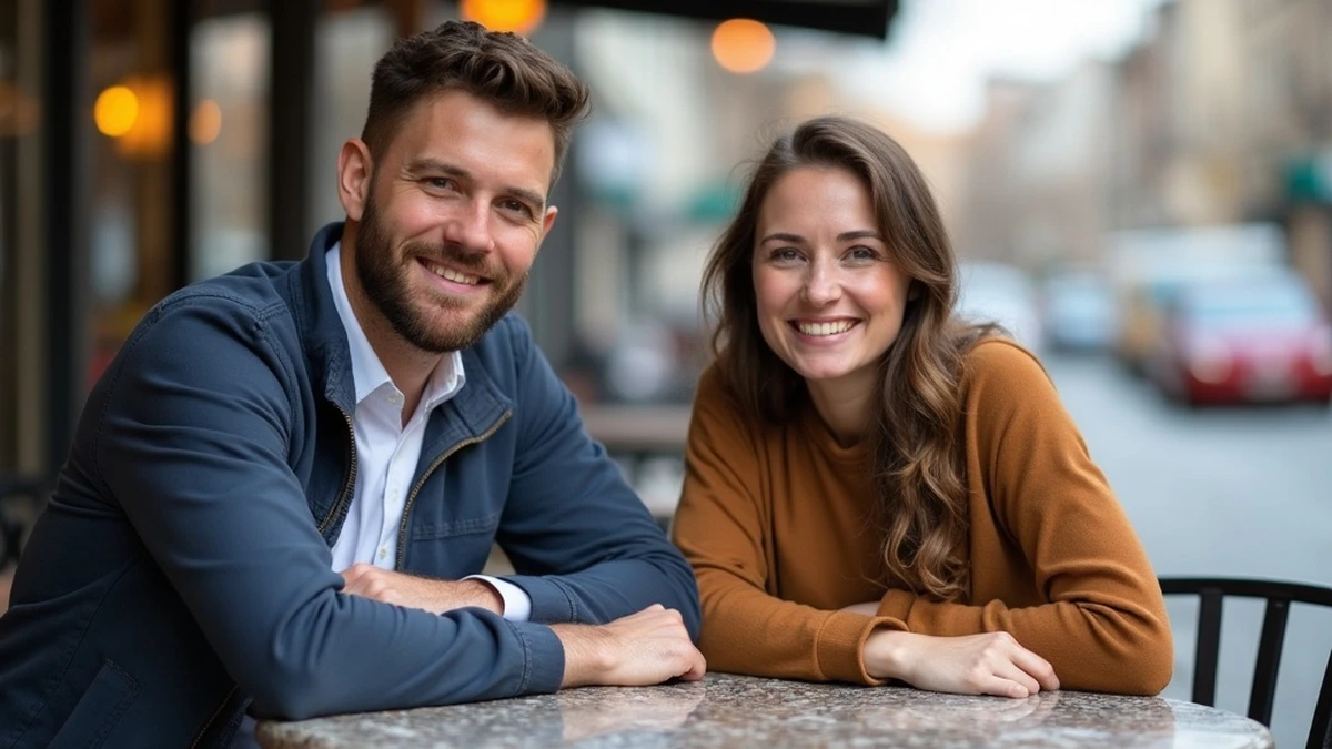 Zwei Singles aus verschiedenen Ländern genießen einen Kaffee in Lettland