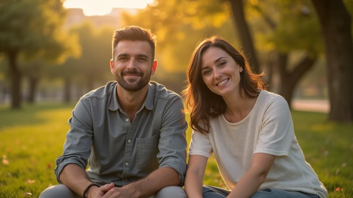 Romantisches Date in einem ruhigen Park in Libanon