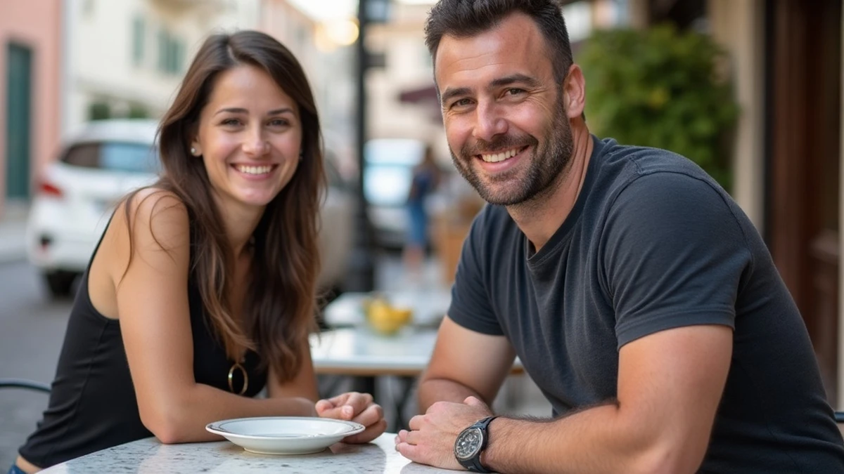 Zwei Singles aus verschiedenen Ländern genießen einen Kaffee in Montenegro