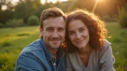 Romantisches Date in einem ruhigen Park in Serbien