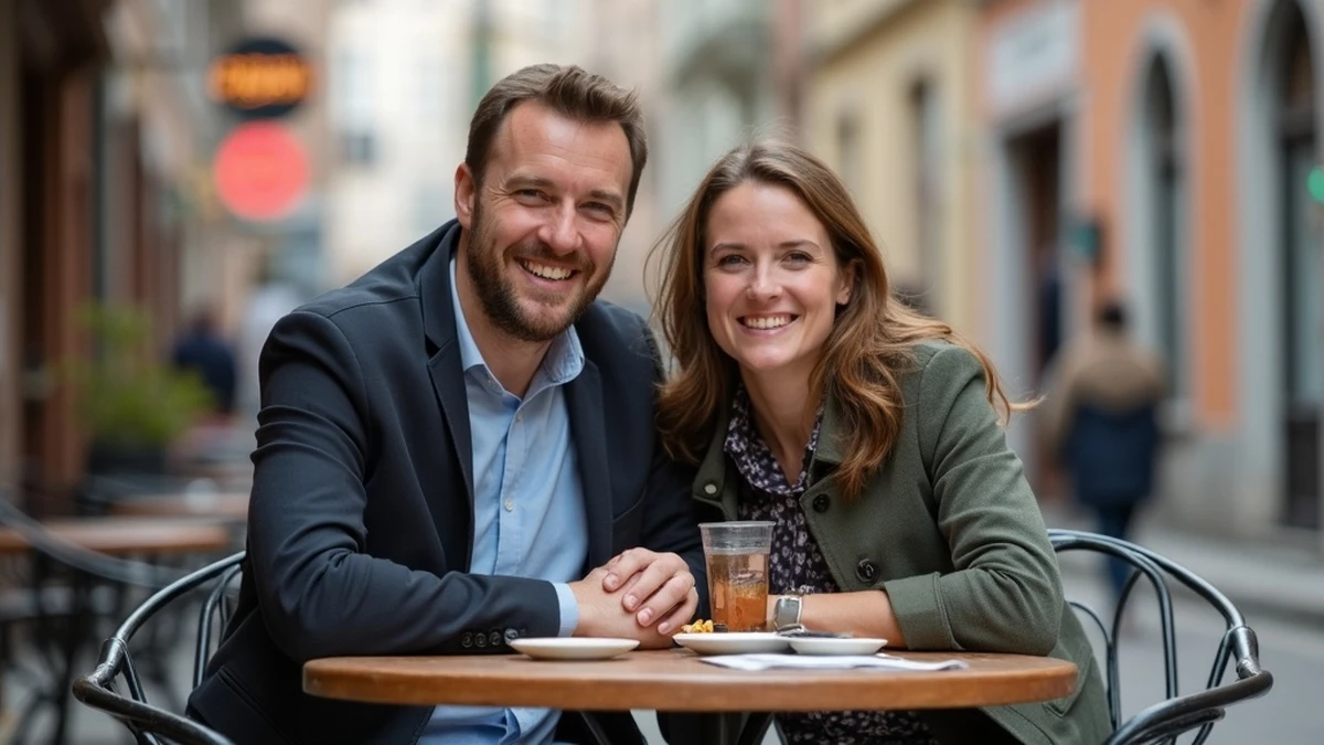 Zwei Singles aus verschiedenen Ländern genießen einen Kaffee in Slowakei