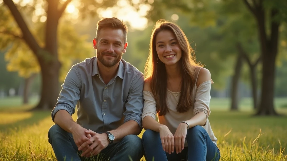 Romantisches Date in einem ruhigen Park in Thailand