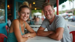 Zwei Singles aus verschiedenen Ländern genießen einen Kaffee in Tonga