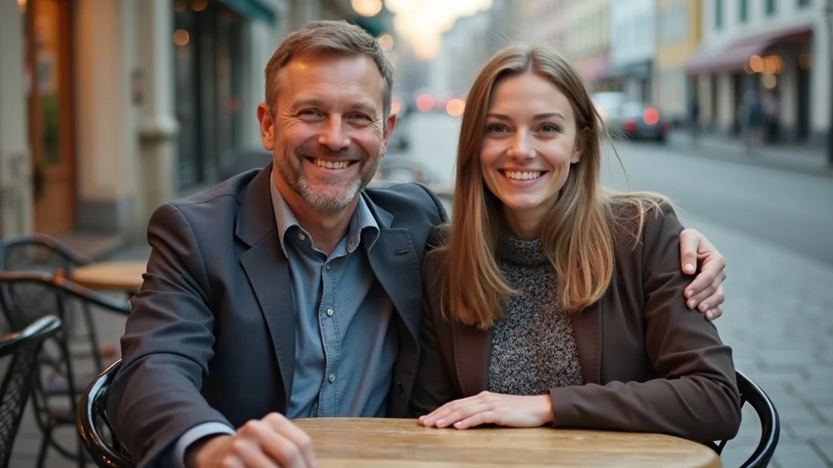 Zwei Singles aus verschiedenen Ländern genießen einen Kaffee in Ukraine