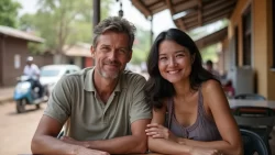 Zwei Singles aus verschiedenen Ländern genießen einen Kaffee in Zentralafrikanische Republik
